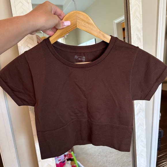 Aerie Brown Women's Crop Top - Picture 2 of 4